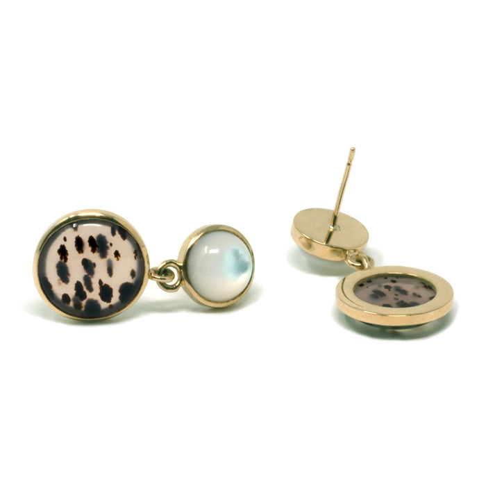 Round Leopard Drop Earring