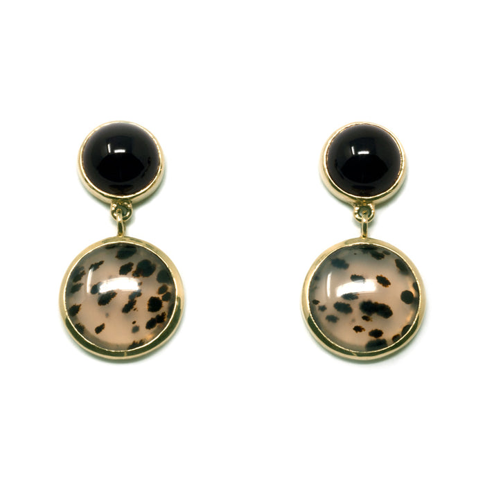 Round Leopard Drop Earring